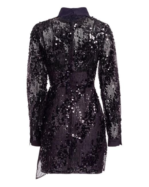 Elie Saab Black Long-Sleeve Mini Dress