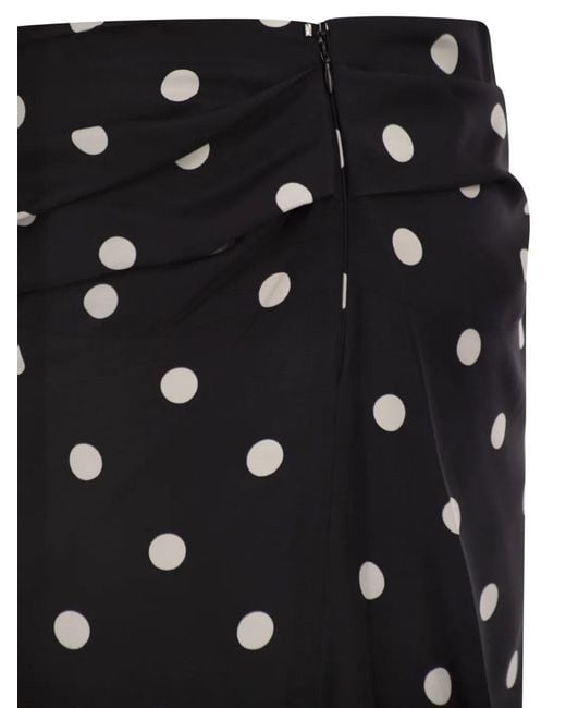 Sportmax Black Polka-Dot Bow Skirt