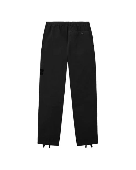 Stone Island Black 3100005 Logo-Patch Trousers for men