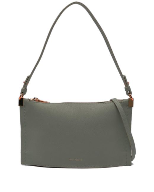 Coccinelle Gray Logo-stamp Leather Shoulder Bag