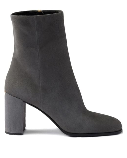 Prada 85 Mm Suède Laarzen Met Blokhak in het Black