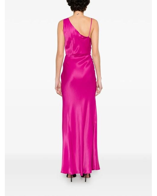Twinset Pink Draped Asymmetric Dress