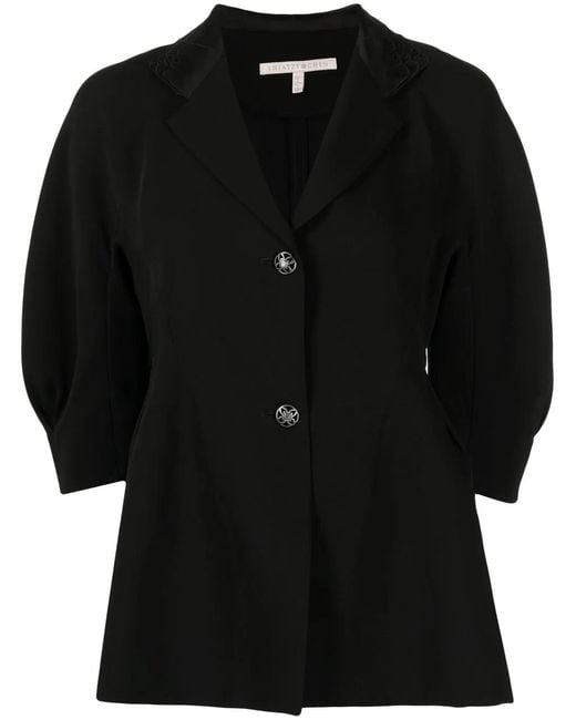Shiatzy Chen Black Spread-Collar Single-Breasted Jacket