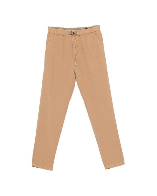 White Sand White Belted Trousers for men