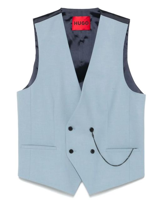 HUGO Blue Panelled Waistcoat for men