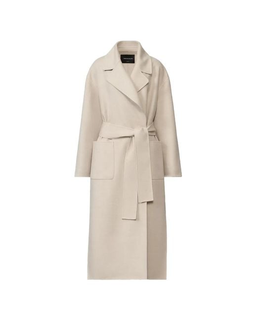 Fabiana Filippi White Belted Notch-Lapels Coat