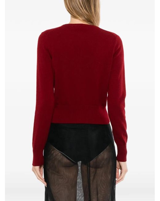 N.Peal Cashmere Red Ivy Cardigan