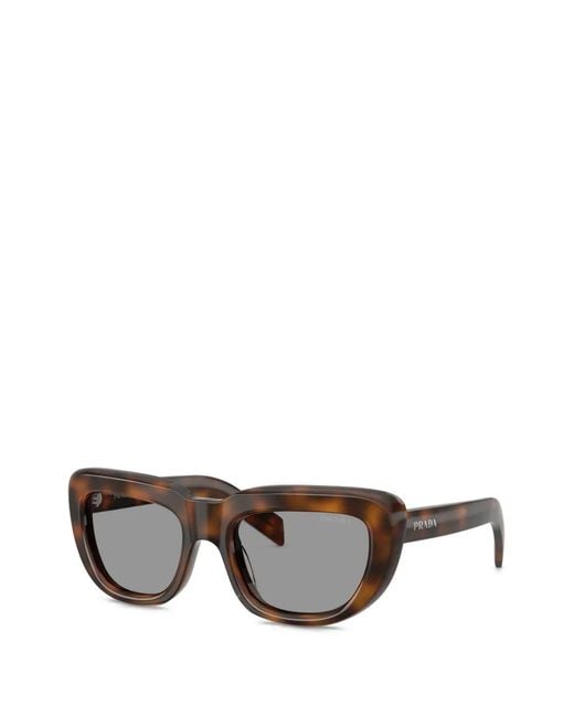 Prada Gray Tortoise-Effect Sunglasses