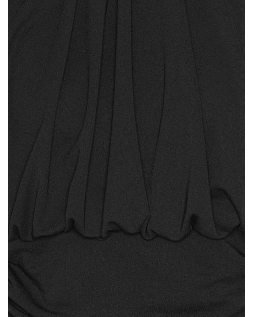 ROTATE BIRGER CHRISTENSEN Black Ruched High-Neck Top
