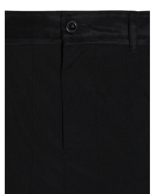 Sacai Black Pleated Layered Midi Skirt