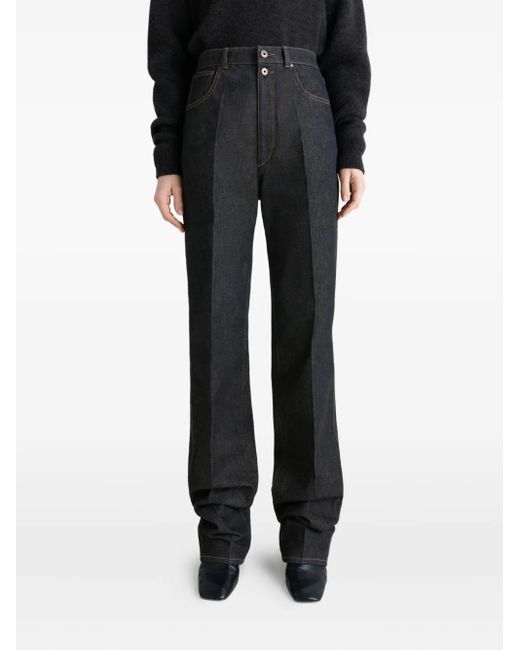 Lemaire Gray High-Waist-Hose Mit Bundfalten