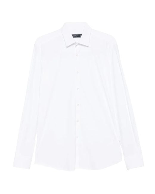Karl Lagerfeld White Long-Sleeve Button-Fastening Shirt for men