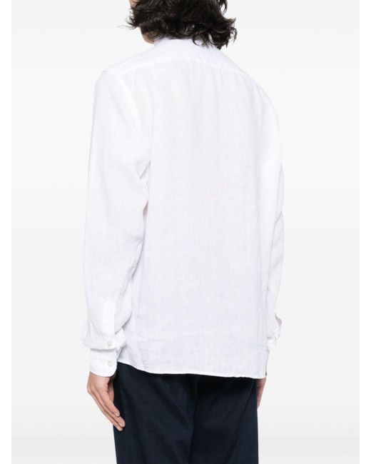 Boss White Liam Long-sleeve Cotton Shirt for men