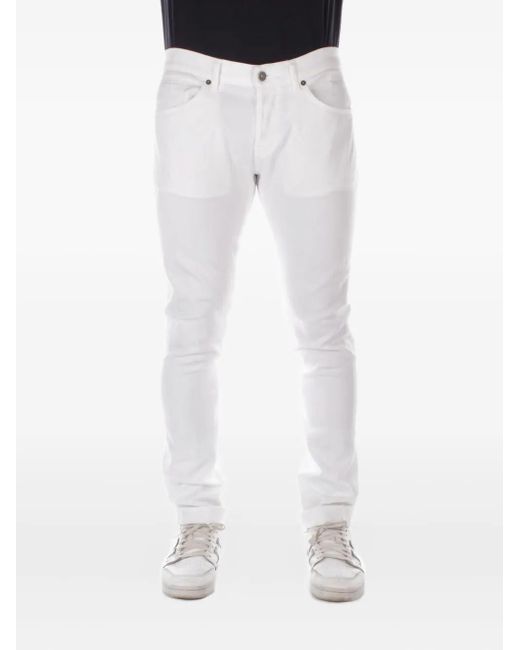 Jeans George Con Cinque Tasche di Dondup in White da Uomo