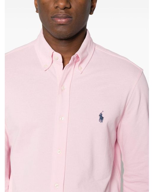 Polo Ralph Lauren Katoenen Overhemd Met Borduurwerk in het Pink voor heren