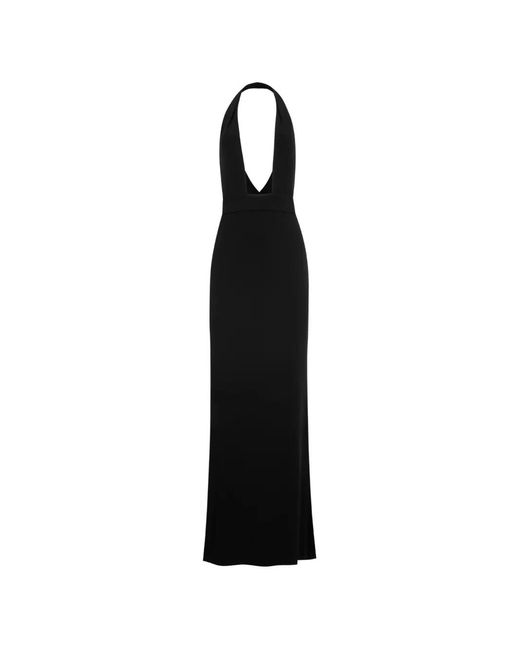 Nili Lotan Black Lita Halterneck Gown