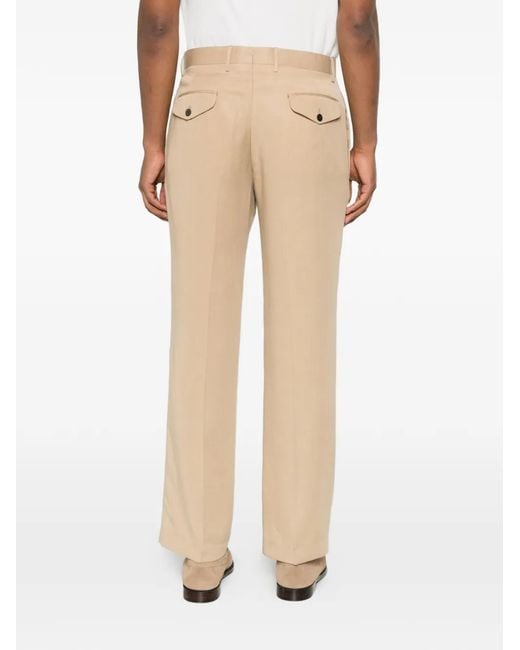Germano 1952 Natural Pleated-Front Tailored Trousers for men