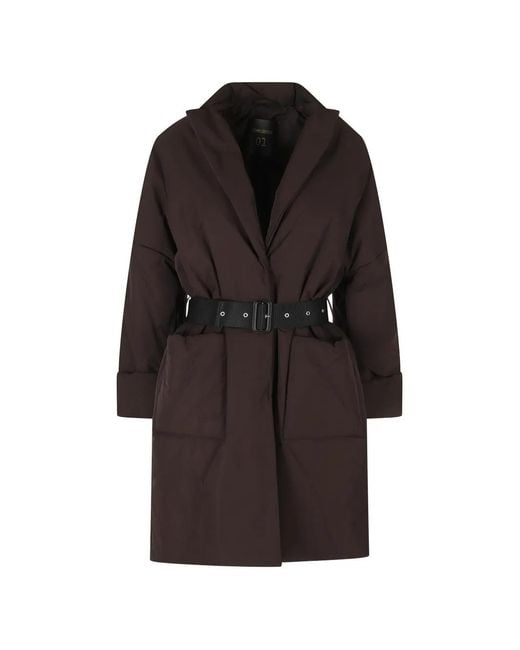 Semicouture Black Fay Belted Padded Jacket