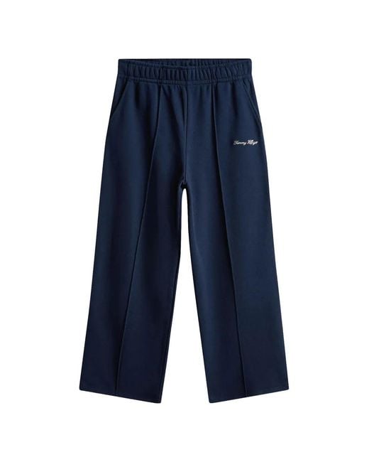 Tommy Hilfiger Blue Logo-Embroidered Track Pants