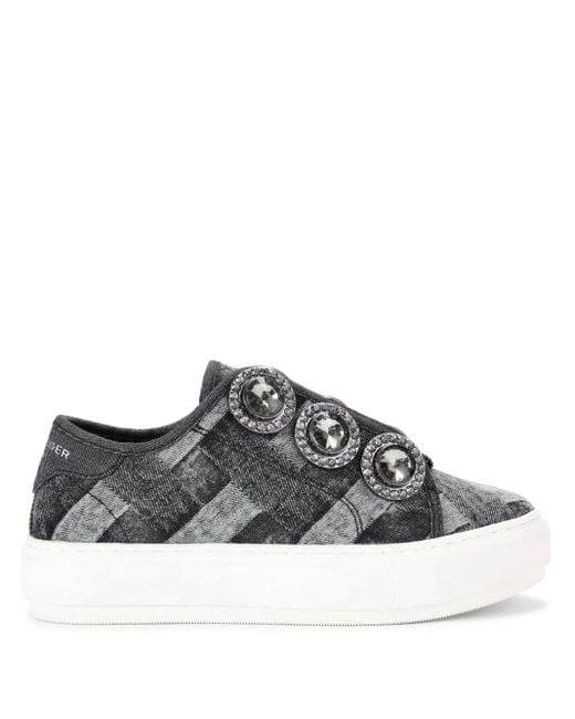 Kurt Geiger Gray Laney Octavia Low-Top Sneakers