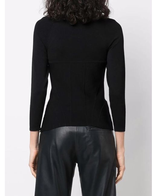 McQueen Black Inserted-Bra Detail Top