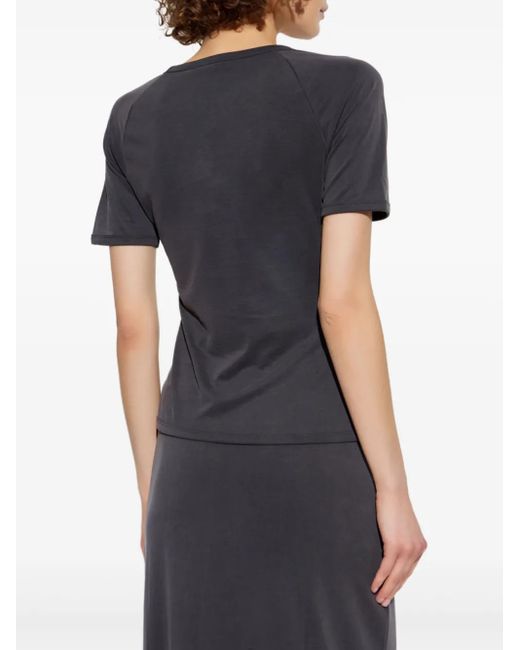 Samsøe & Samsøe Black Short-Sleeve Fitted Top