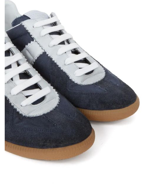 Maison Margiela Graue Kalbsveloursleder-Sneaker Mit Schnürung in Blue für Herren
