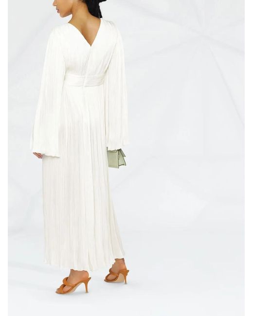 V:PM ATELIER White Fully Pleated Evening Gown