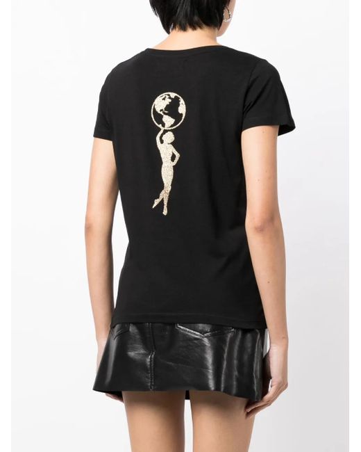 Madison Maison Black Star-Print Cotton-Jerseyt-Shirt