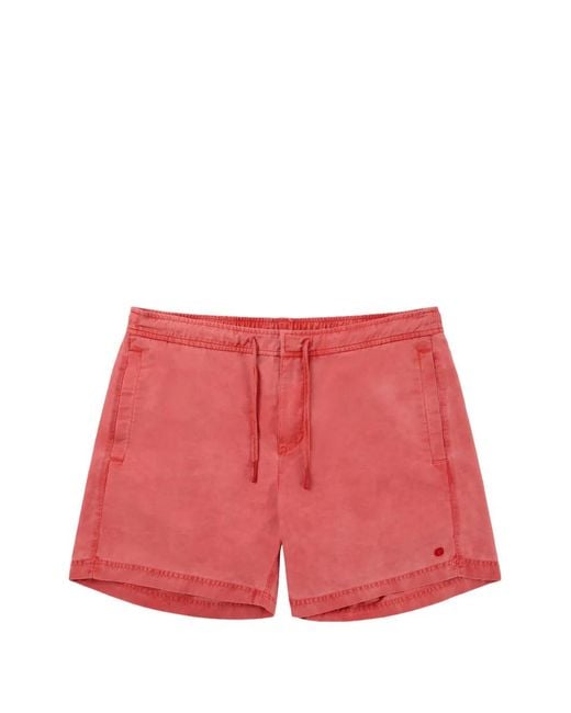 Amundsen Red 5Incher Reefrover Drawstring-Detail Cotton Swim Shorts for men