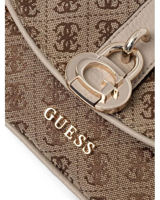 Guess Brown Jessa Monogram-Print Crossbody Bag