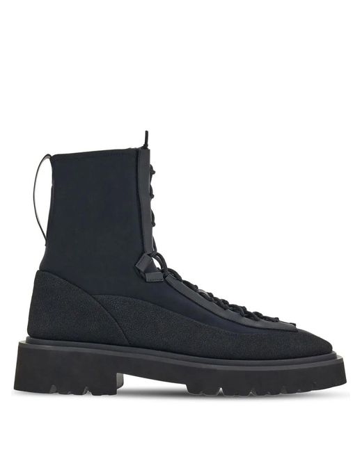 Ferragamo Blue Lace-Up Combat Boots for men