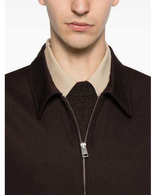 Sandro Black Zip-Up Wing-Collar Jacket for men
