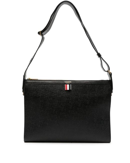 Thom Browne Black 4-bar Leather Crossbody Bag