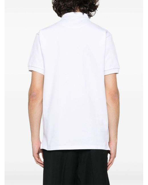 Bally White Logo-embroidered Polo Shirt for men