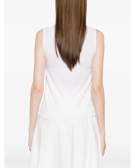 Alberta Ferretti White Ruffled Top