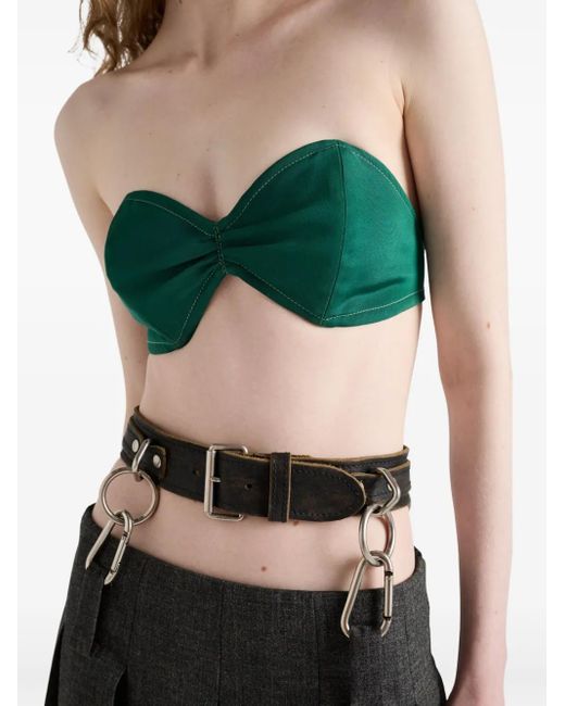 Prada Green Strapless Top