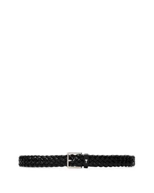 AMI White Braided Paris Paris Cow-Leather Belt 30Mm