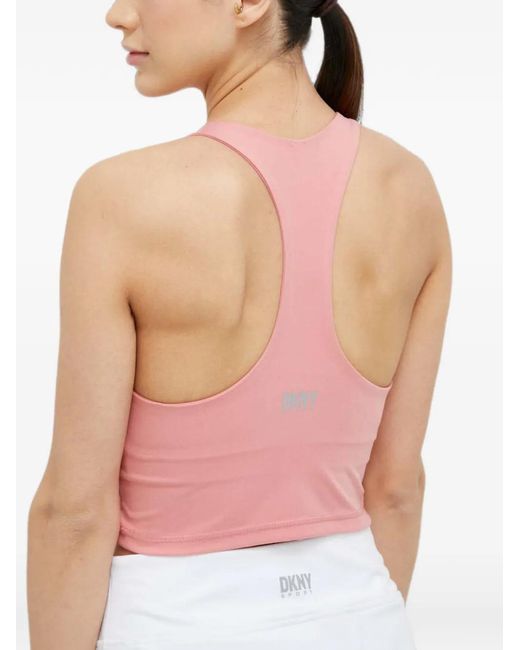 DKNY Pink Scoop Neck Crop Top