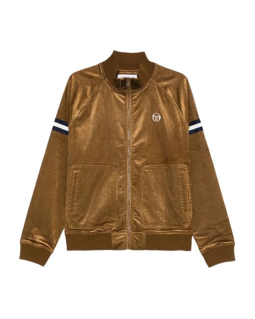 Sergio Tacchini Brown Cordurato Stripe Zip Jacket for men