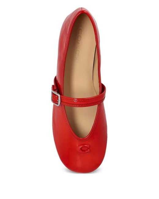 COACH Red Sculpted C Mary Jane