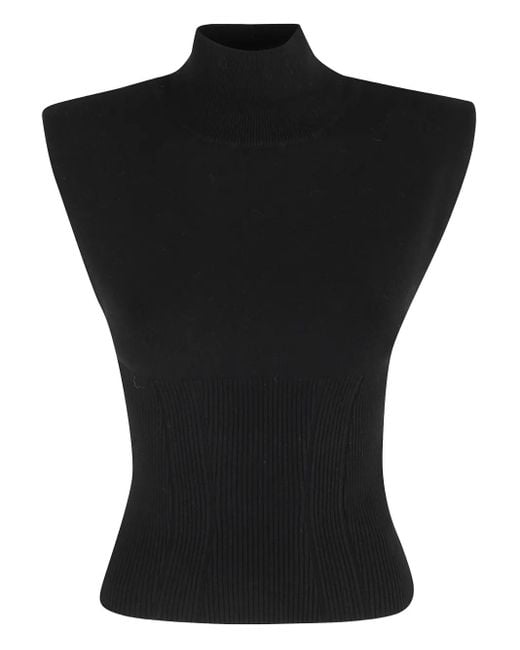 Dondup Black Turtleneck Ribbed-Sweater