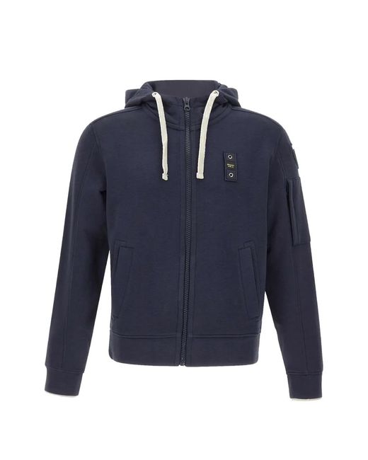 Blauer Blue Logo-Patch Zip-Up Hoodie for men