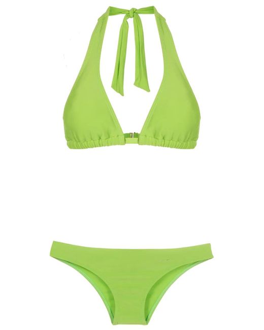 Bikini Triangular Con Cuello Halter Amir Slama de color Green