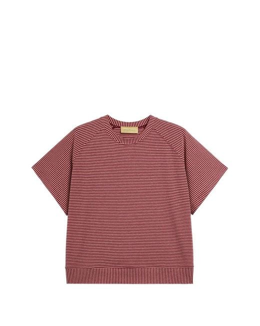 Momoní Pink T-Shirt Rayé Nashoba À Manches Raglan