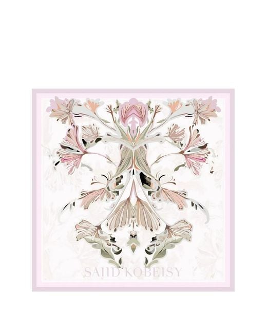 Saiid Kobeisy White Large Flower Scarf