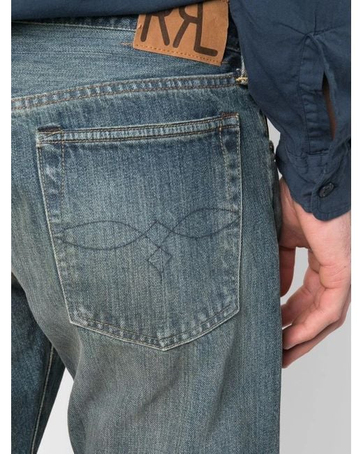 Vaqueros Rectos Con Efecto Lavado RRL de hombre de color Blue