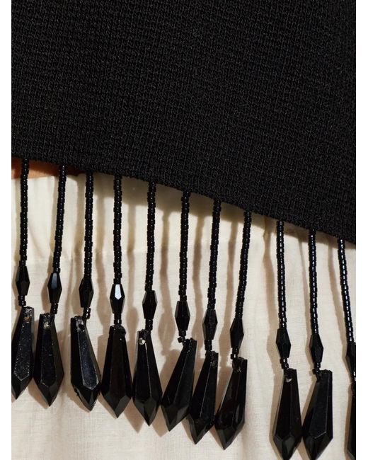 By Malene Birger Black Beaded-Fringe Cardigan