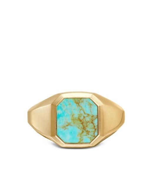 David Yurman Blue 18K Streamline Signet Ring for men