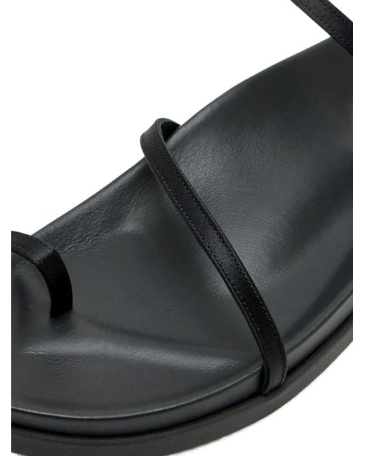 Ancient Greek Sandals Black Footbed Strap Sandals